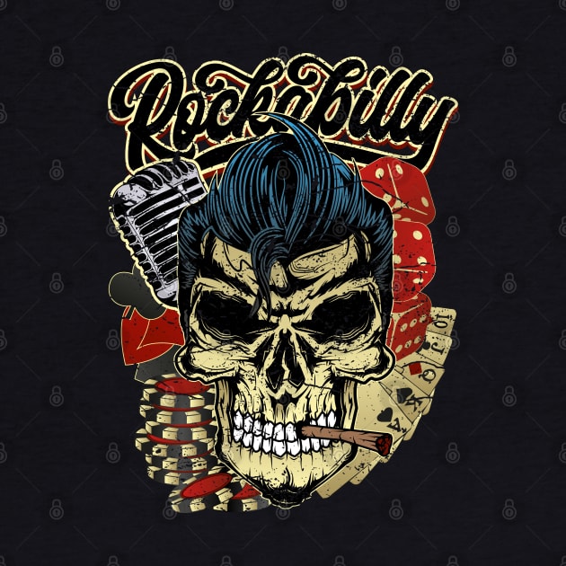 Rockabilly Greaser Skull by RockabillyM